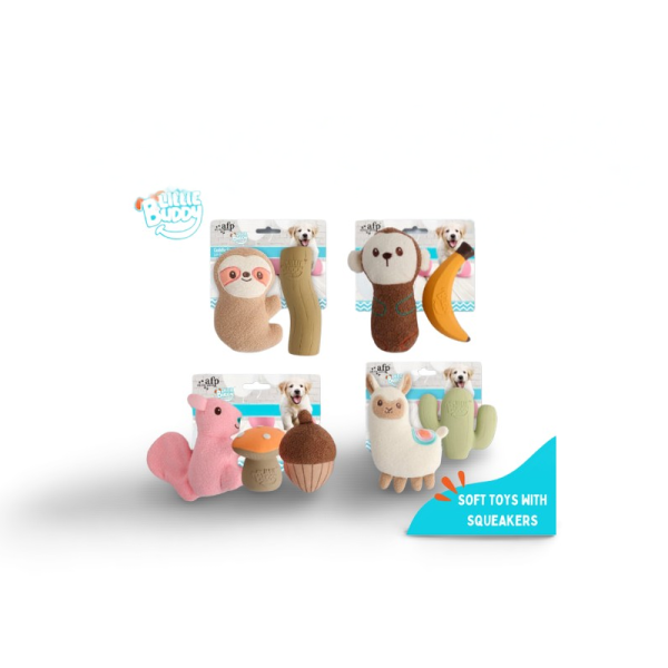 All For Paws AFP Little Buddy Squeaking Dog Soft Toys Squeaker Mainan Anak Anjing Bunyi Fetch Toss Puppy