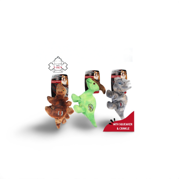 All For Paws AFP T-REX Dino Triceratops Stegasaurus Medium Large Plush Dog Toy Mainan Boneka Dinosaurus Anjing