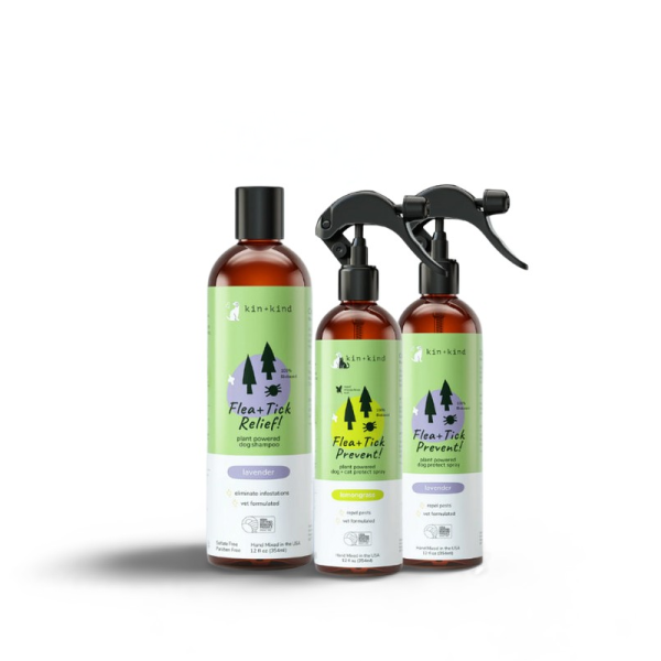 Kin+Kind Flea Tick Shampoo Spray Dog Cat Kutu Anjing Kucing Natural