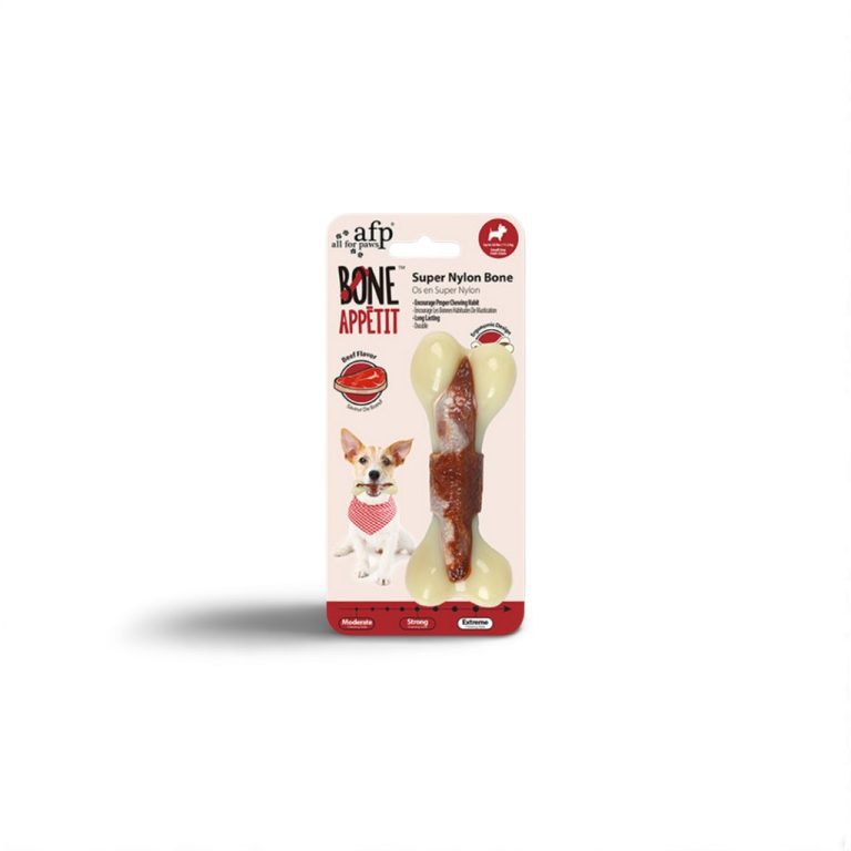 All For Paws AFP Bon Appetit Dog Dental Chew Toys Mainan Gigitan Anjing Rasa Bacon Tulang Gigit Nylon