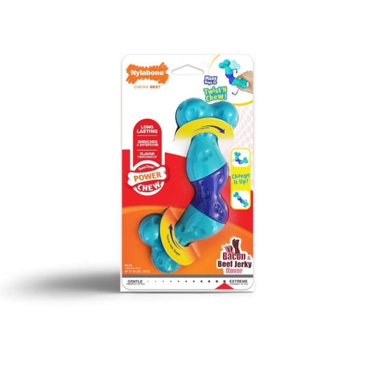 Nylabone Power Chew Twist 'N Chew Dog Toy Mainan Gigit Anjing Dental Tulang Bone Toys Aggresive Chewer