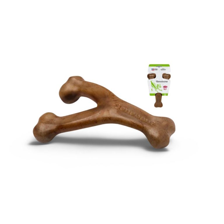 Benebone Wishbone Bacon Tough Chew Dog Toy Mainan Anjing Gigit Tulang