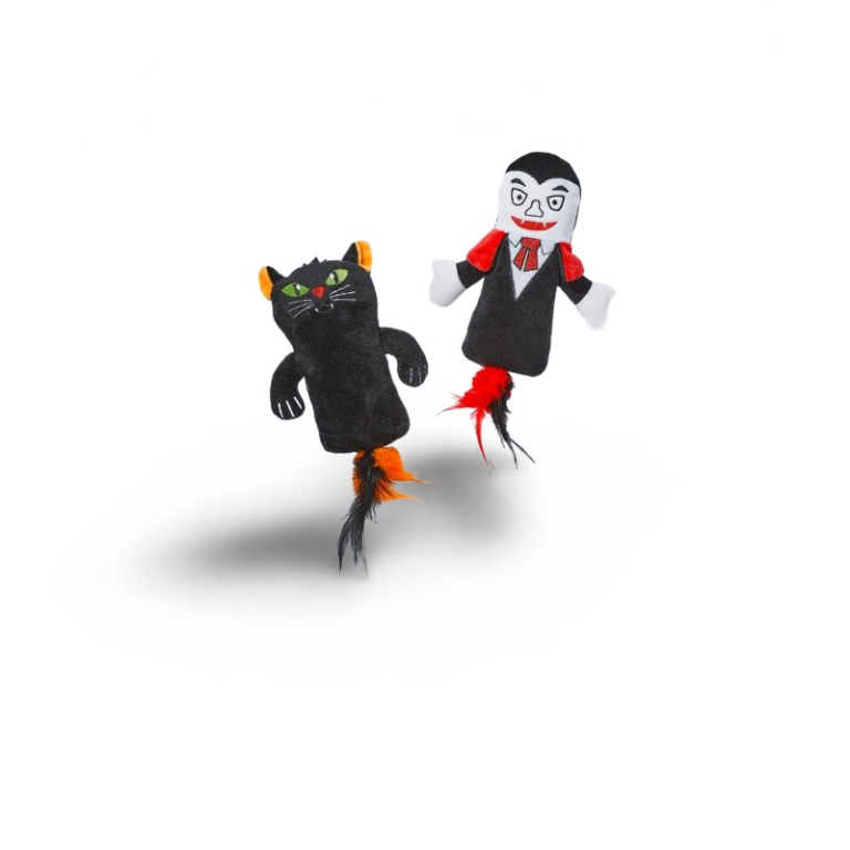 Mainan Boneka Kucing Kicker Dracula Black Cat Plush Toy Catnip Cat