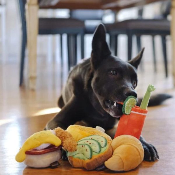 P.L.A.Y. Pet Play Barking Brunch Mainan Boneka Anjing Egg Benedict - Image 5