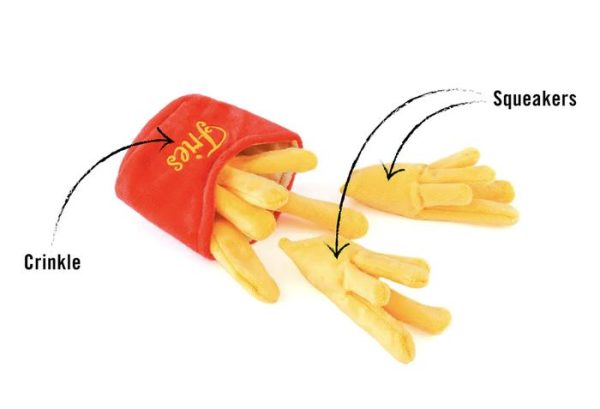 P.L.A.Y. Pet Play American Classic Plush Dog Toy Anjing Fries Squeak - Image 2
