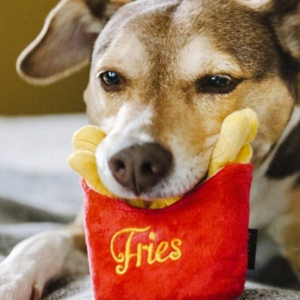 P.L.A.Y. Pet Play American Classic Plush Dog Toy Anjing Fries Squeak - Image 3