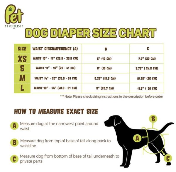 Pet Magasin, Washable Dog Diapers Pampers Anjing Kucing Popok - Image 3