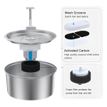 Stainless Pet Drinking Fountain 3.2L Tempat Minum Anjing Kucing Hewan SUS304 Higienis Anti Karat Mudah Dibersihkan Large Size Ukuran Besar