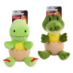AFP All For Paws My T-Rex Dog Toy with Treat Hiding Egg Mainan Anjing Plush Interaktif TPR Treat Dispenser Dino & Crocodile Dinosaurus Buaya
